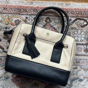 Kate Spade Ivory and Black Leather Handbag